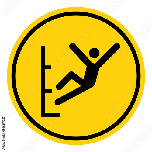 Fall hazard Symbol Sign, Vector Illustration, Isolate On White Background Label. EPS10