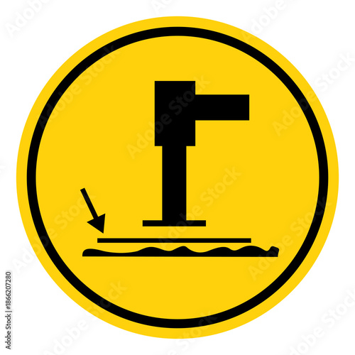 Aerial Stability Hazard Before operating aerial device Set up on firm surface only Symbol Sign, Vector Illustration, Isolate On White Background Label. EPS10