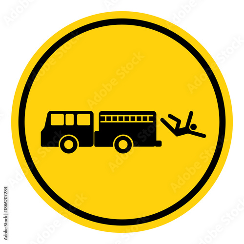 Fall Hazard Never ride on vehicle when it is in motion Symbol Sign, Vector Illustration, Isolate On White Background Label. EPS10