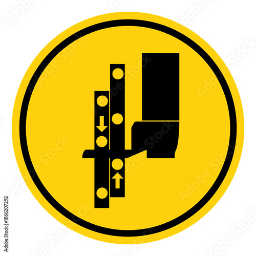 Moving rungs can pinch and crush Symbol Sign, Vector Illustration, Isolate On White Background Label. EPS10