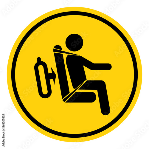 SCBA Seat Crash Hazard Symbol Sign, Vector Illustration, Isolate On White Background Label. EPS10