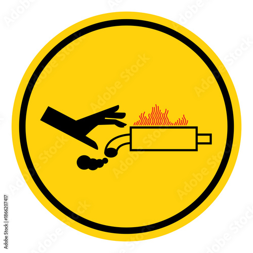 Exhaust Gets Extremely Hot Symbol Sign, Vector Illustration, Isolate On White Background Label. EPS10