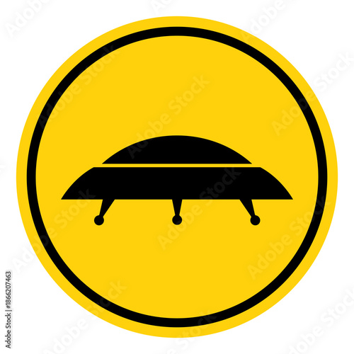 UFO Area Symbol Sign, Vector Illustration, Isolate On White Background Label. EPS10