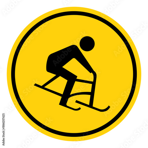 Bike Skiing Symbol Sign, Vector Illustration, Isolate On White Background Label. EPS10