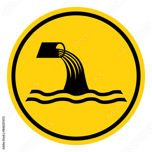 Sewage Effluent Outfall Symbol Sign, Vector Illustration, Isolate On White Background Label. EPS10