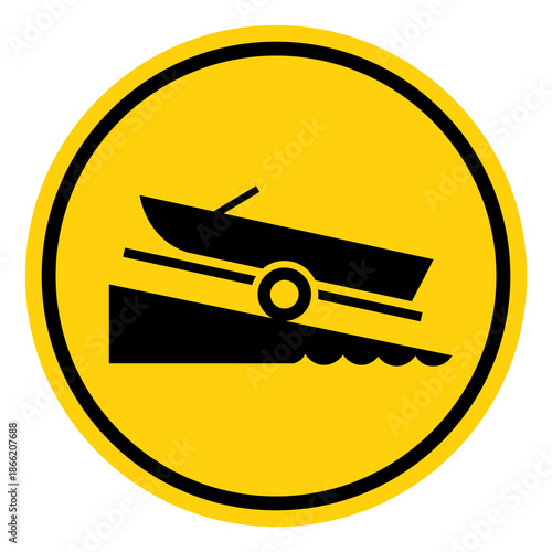 Boat Ramp Symbol Sign, Vector Illustration, Isolate On White Background Label. EPS10