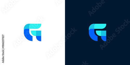 Dynamic Geometric Letter G Logo in Gradual Blue Hues, Symbolizing Digital Progress, Connectivity, and Professional Identity for Modern Branding Solutions