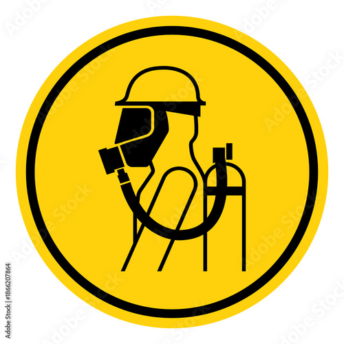 Wear Breathing Apparatus Must Be Worn In This Area Symbol Sign, Vector Illustration, Isolate On White Background Label. EPS10