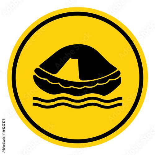 Liferaft Symbol Sign, Vector Illustration, Isolate On White Background Label. EPS10