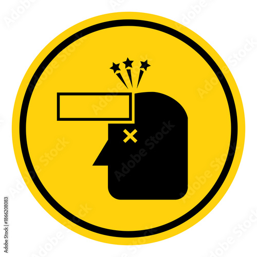 Watch Your Head Symbol Sign, Vector Illustration, Isolate On White Background Label. EPS10