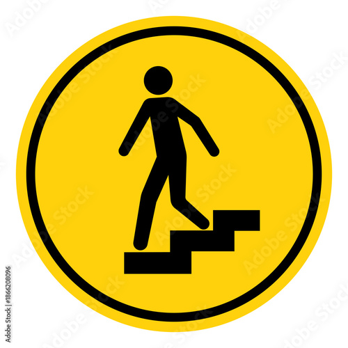 Step Down Symbol Sign, Vector Illustration, Isolate On White Background Label. EPS10