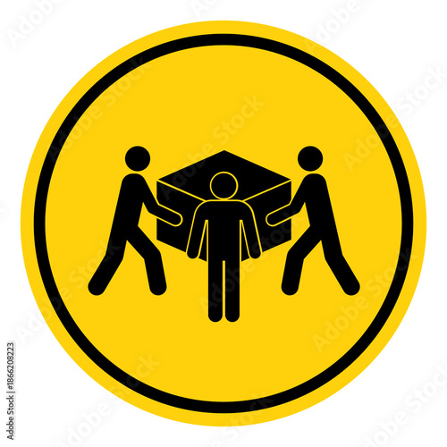 Use Three Person Lift Symbol Sign, Vector Illustration, Isolate On White Background Label. EPS10