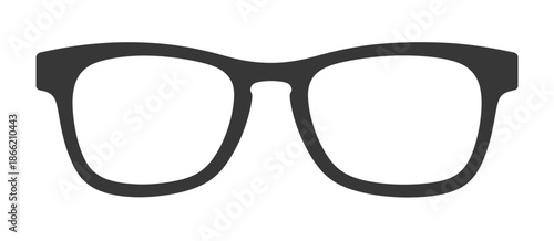 A Pair of Rectangular Black Eyeglasses with a Distinctive Bridge frame