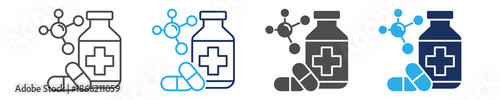 pharmaceutical icon set with multiple concept