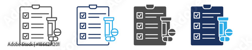 drug test icon set with multiple concept