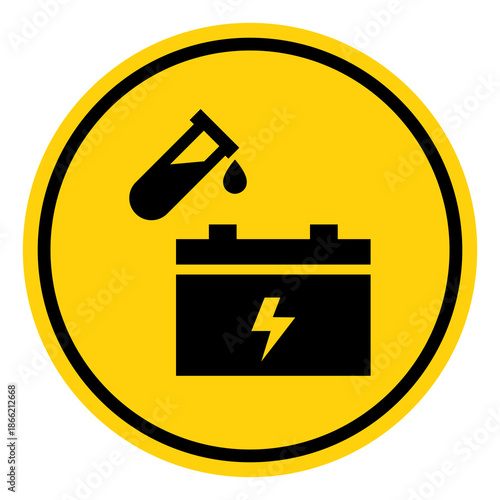Battery Acid Symbol Sign, Vector Illustration, Isolate On White Background Label. EPS10