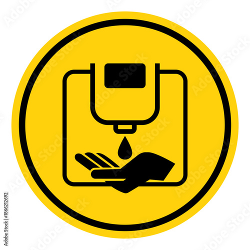 Please Use Hand Sanitizer Befor Entering Symbol Sign, Vector Illustration, Isolate On White Background Label. EPS10