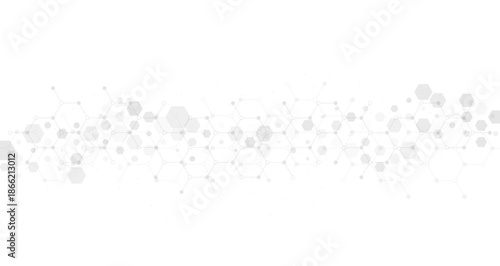 Hexagons pattern Hexagons pattern on white background. Genetic research, molecular structure. 