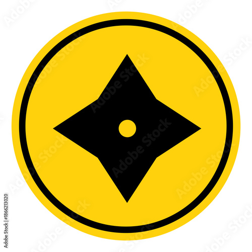 Ninja Throwing Stars Symbol Sign, Vector Illustration, Isolate On White Background Label. EPS10
