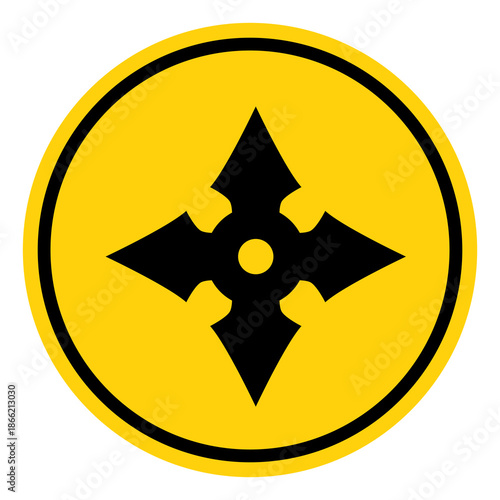 Ninja Throwing Stars Symbol Sign, Vector Illustration, Isolate On White Background Label. EPS10