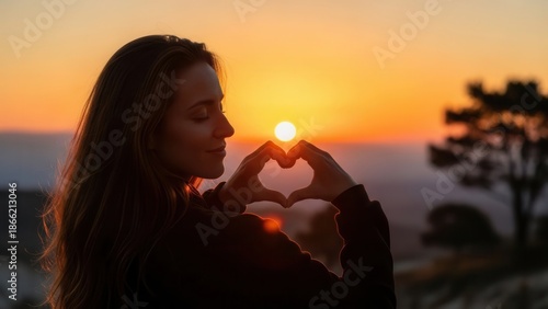 Hold the rising sun in your heart-shaped hands