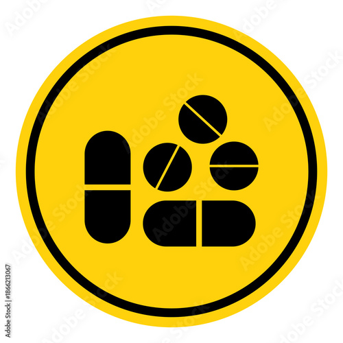 No Drugs Symbol Sign, Vector Illustration, Isolate On White Background Label. EPS10