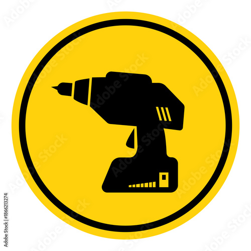 Hand Drill Symbol Sign, Vector Illustration, Isolate On White Background Label. EPS10
