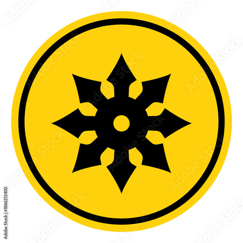Ninja Throwing Stars Symbol Sign, Vector Illustration, Isolate On White Background Label. EPS10