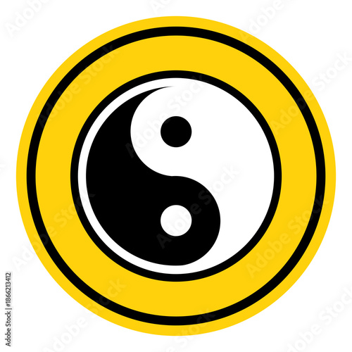 Yin And Yang Symbol Sign, Vector Illustration, Isolate On White Background Label. EPS10