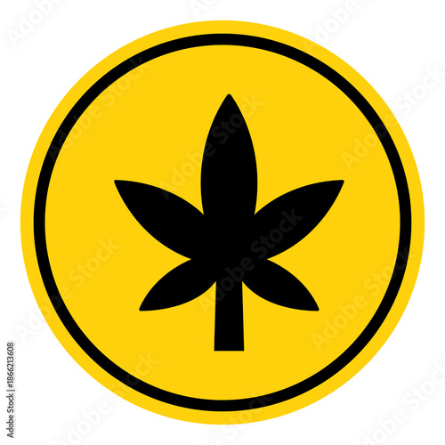 Cannabis Symbol Sign, Vector Illustration, Isolate On White Background Label. EPS10
