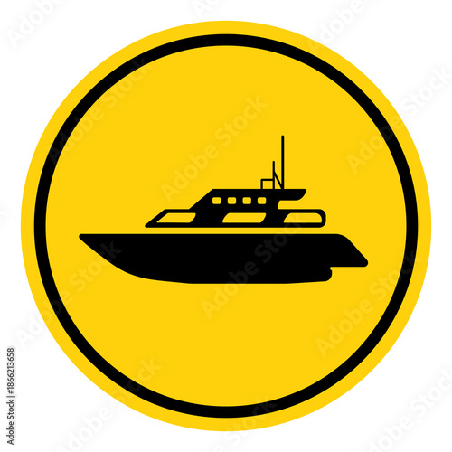 Cruiser Boat Symbol Sign, Vector Illustration, Isolate On White Background Label. EPS10