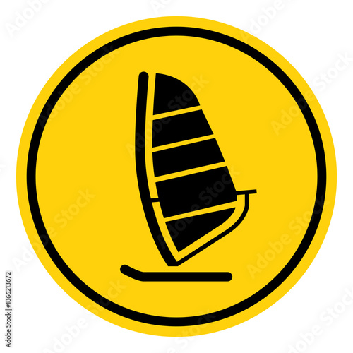 Windsurf Symbol Sign, Vector Illustration, Isolate On White Background Label. EPS10