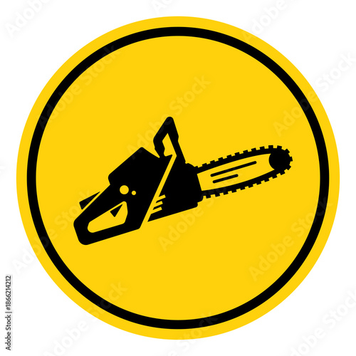 Chainsaw Symbol Sign, Vector Illustration, Isolate On White Background Label. EPS10