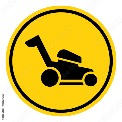 Grass Cutting Machine Symbol Sign, Vector Illustration, Isolate On White Background Label. EPS10