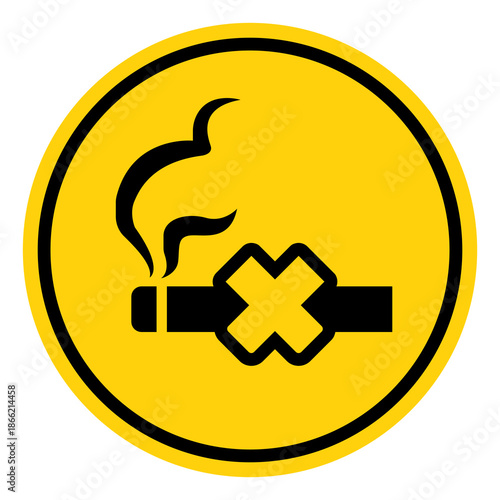 No Smoking Symbol Sign, Vector Illustration, Isolate On White Background Label. EPS10