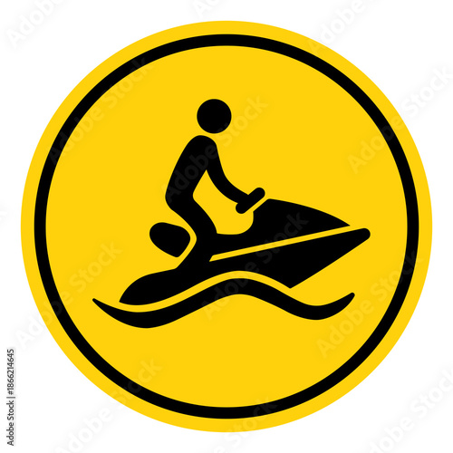 Jet Ski Area Symbol Sign, Vector Illustration, Isolate On White Background Label. EPS10
