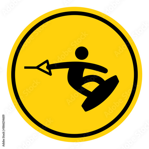 Kite Surf Area Symbol Sign, Vector Illustration, Isolate On White Background Label. EPS10