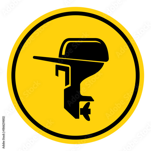 Outboard Motor Symbol Sign, Vector Illustration, Isolate On White Background Label. EPS10