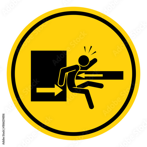 Keep Clear Of Swinging Upper To Prevent Serious Bodily Injury Symbol Sign, Vector Illustration, Isolate On White Background Label. EPS10