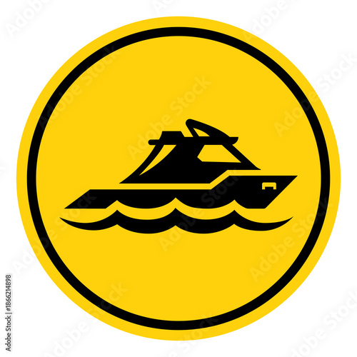 Fishing Boat Symbol Sign, Vector Illustration, Isolate On White Background Label. EPS10