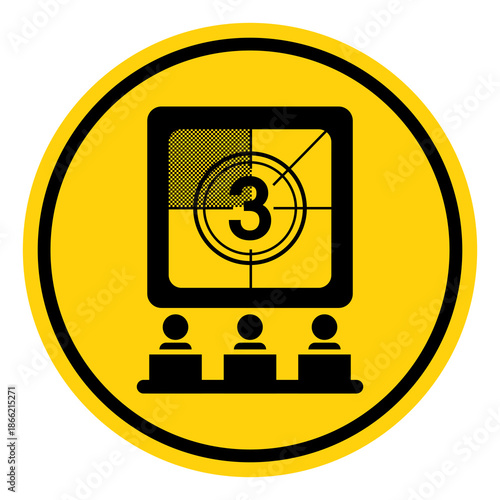 Home Cinema Symbol Sign, Vector Illustration, Isolate On White Background Label. EPS10