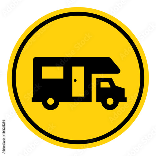 Caravan Area Symbol Sign, Vector Illustration, Isolate On White Background Label. EPS10
