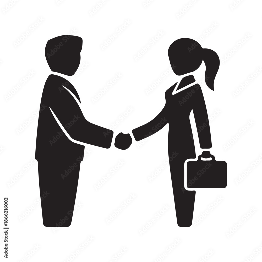 Fototapeta premium Business People Silhouette Icon Set Isolated on White