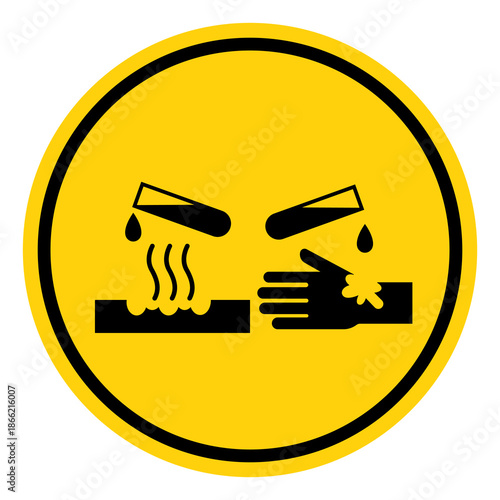 Corrosive Material Symbol Sign, Vector Illustration, Isolate On White Background Label. EPS10