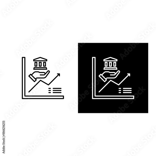 Treasury  icon black and white outline.