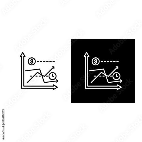 Volatility  icon black and white outline.