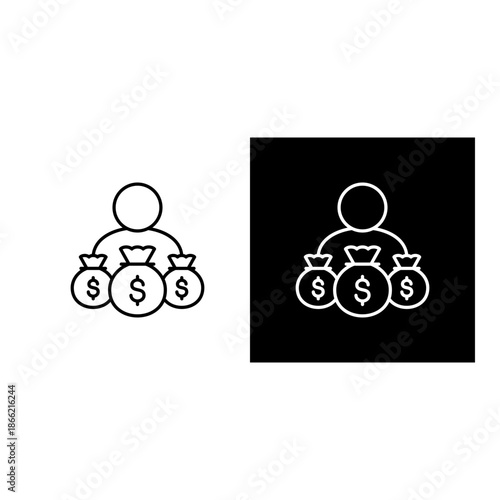 Investor  icon black and white outline.