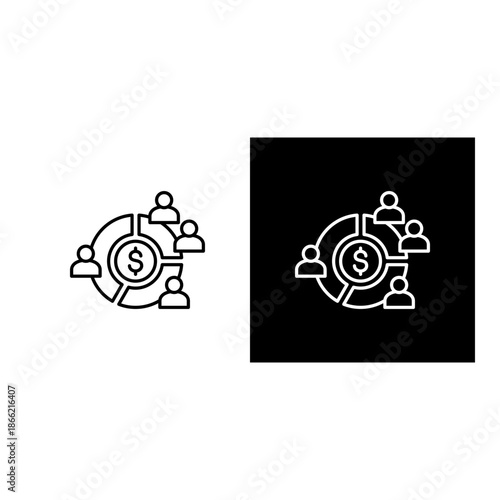 Shareholder  icon black and white outline.