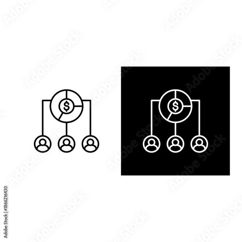 Shareholders  icon black and white outline.