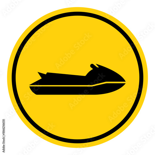 Jet Ski Area Symbol Sign, Vector Illustration, Isolate On White Background Label. EPS10